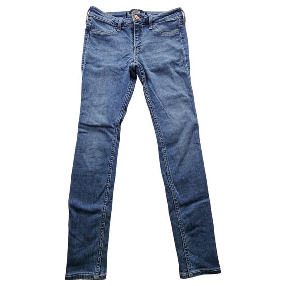 Hollister Denim - Hollister Skinny Jeans Juniors 3 Short Medium Wash Denim Low Rise Faux Pockets